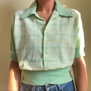 •vintage mint green collared shirt!•